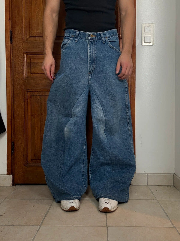 Pantalon baggy jean large skater Japanese balloon streetwear JNCO y2k vintage hip-hop 32US n•31