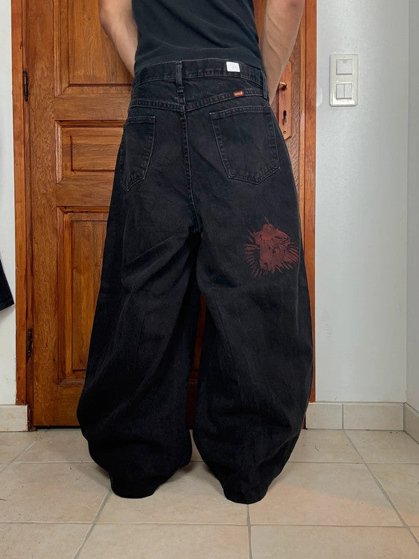 Pantalon baggy jean large skater Japanese balloon streetwear JNCO y2k vintage hip-hop 36US n•32