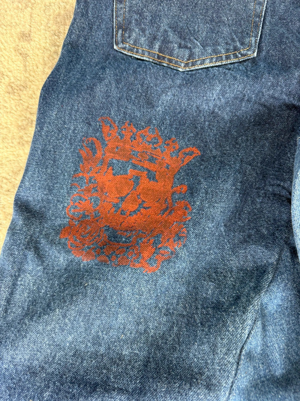 Pantalon baggy jean large skater Japanese balloon streetwear JNCO y2k vintage hip-hop 32US n•34
