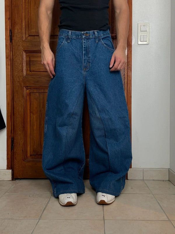 Pantalon baggy jean large skater Japanese balloon streetwear JNCO y2k vintage hip-hop 32US n•39