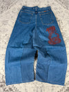 Pantalon baggy jean large skater Japanese balloon streetwear JNCO y2k vintage hip-hop 32US n•39