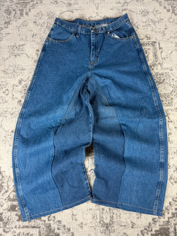 Pantalon baggy jean large skater Japanese balloon streetwear JNCO y2k vintage hip-hop 32US n•39