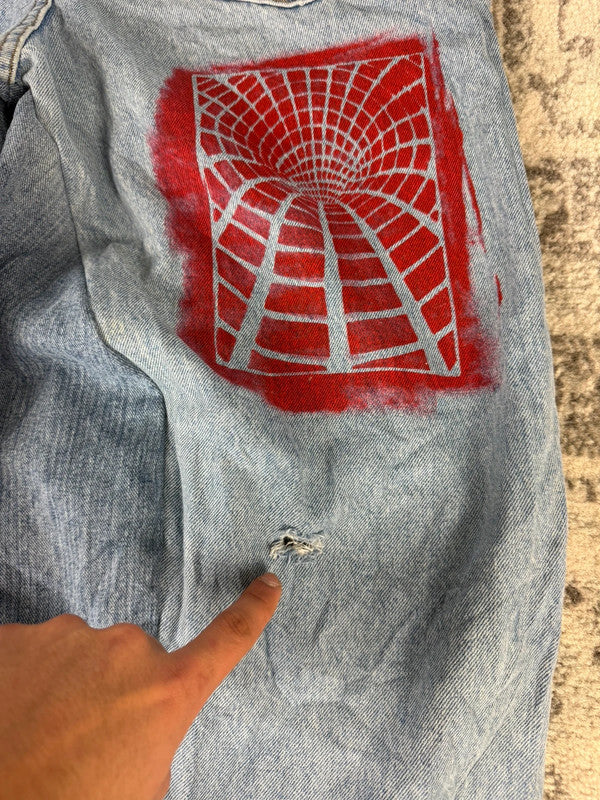 Pantalon baggy jean large skater Japanese balloon streetwear JNCO y2k vintage hip-hop XL n•40