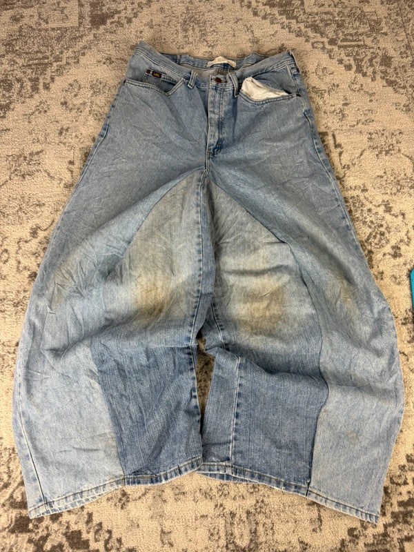 Pantalon baggy jean large skater Japanese balloon streetwear JNCO y2k vintage hip-hop XL n•40