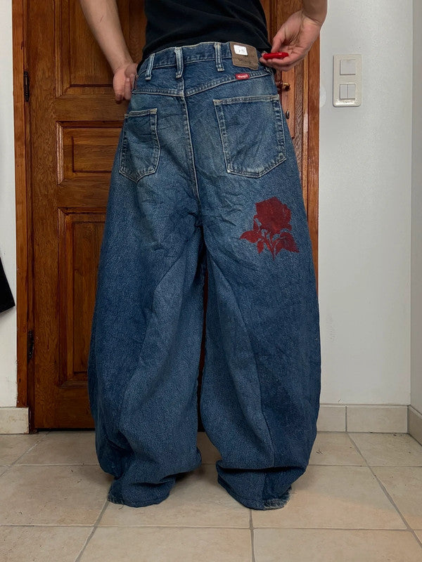Pantalon baggy jean large skater Japanese balloon streetwear JNCO y2k vintage hip-hop 36US n•41