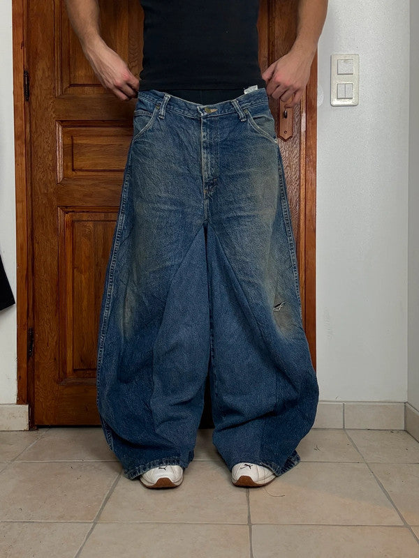 Pantalon baggy jean large skater Japanese balloon streetwear JNCO y2k vintage hip-hop 36US n•41
