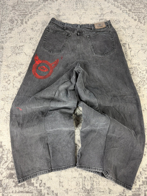 Pantalon baggy jean large skater Japanese balloon streetwear JNCO y2k vintage hip-hop 36US n•44
