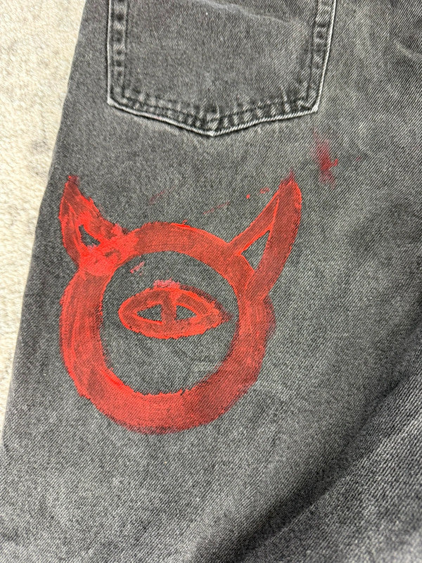 Pantalon baggy jean large skater Japanese balloon streetwear JNCO y2k vintage hip-hop 36US n•44