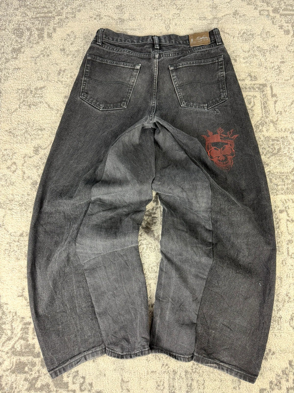Pantalon baggy jean large skater Japanese balloon streetwear JNCO y2k vintage hip-hop L n•45