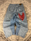 Pantalon baggy jean large skater Japanese balloon streetwear JNCO y2k vintage hip-hop 32US n•47