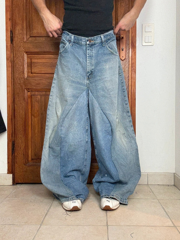 Pantalon baggy jean large skater Japanese balloon streetwear JNCO y2k vintage hip-hop 35US n•49