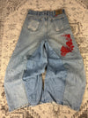 Pantalon baggy jean large skater Japanese balloon streetwear JNCO y2k vintage hip-hop 35US n•49