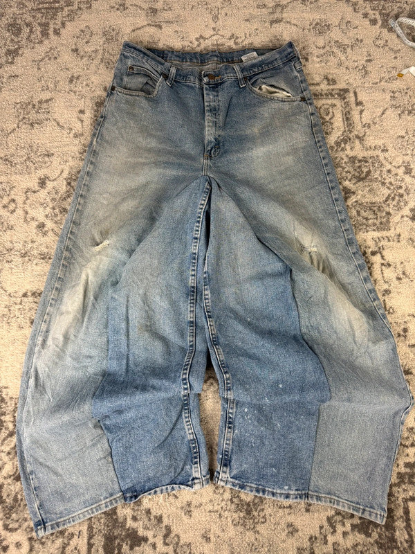 Pantalon baggy jean large skater Japanese balloon streetwear JNCO y2k vintage hip-hop 35US n•49