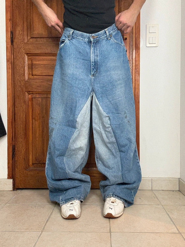 Pantalon baggy jean large skater Japanese balloon streetwear JNCO y2k vintage hip-hop XL n•50