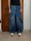 Pantalon baggy jean large skater Japanese balloon streetwear JNCO y2k vintage hip-hop XS n•51