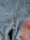 Pantalon baggy jean large skater Japanese balloon streetwear JNCO y2k vintage hip-hop XS n•51
