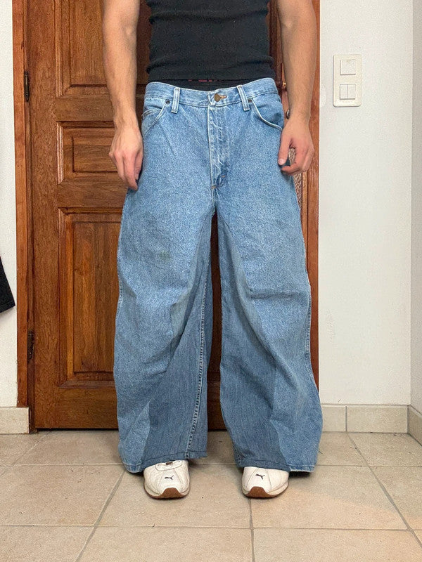 Pantalon baggy jean large skater Japanese balloon streetwear JNCO y2k vintage hip-hop 34US n•52