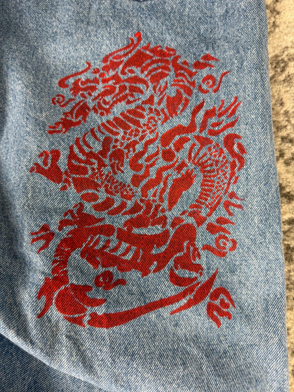 Pantalon baggy jean large skater Japanese balloon streetwear JNCO y2k vintage hip-hop 34US n•52