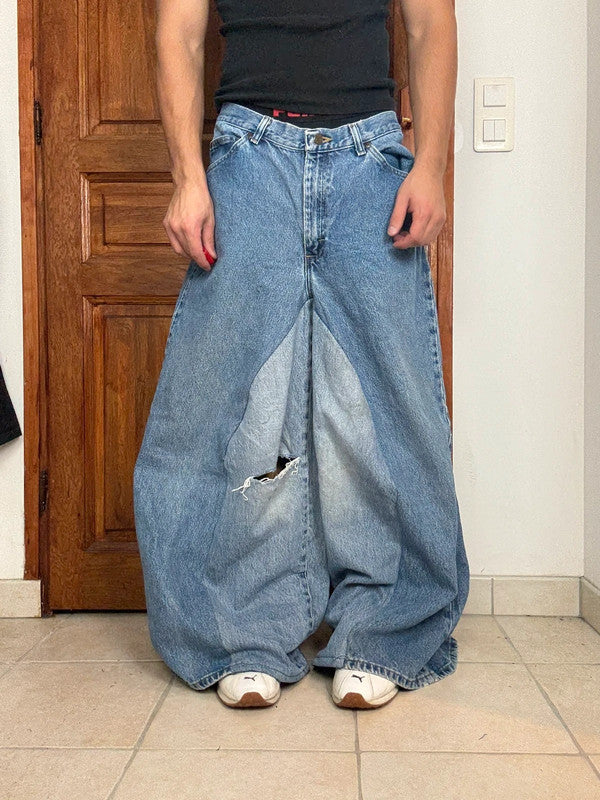 Pantalon baggy jean large skater Japanese balloon streetwear JNCO y2k vintage hip-hop 36US n•53