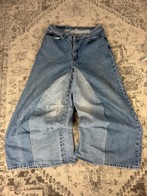 Pantalon baggy jean large skater Japanese balloon streetwear JNCO y2k vintage hip-hop 36US n•53