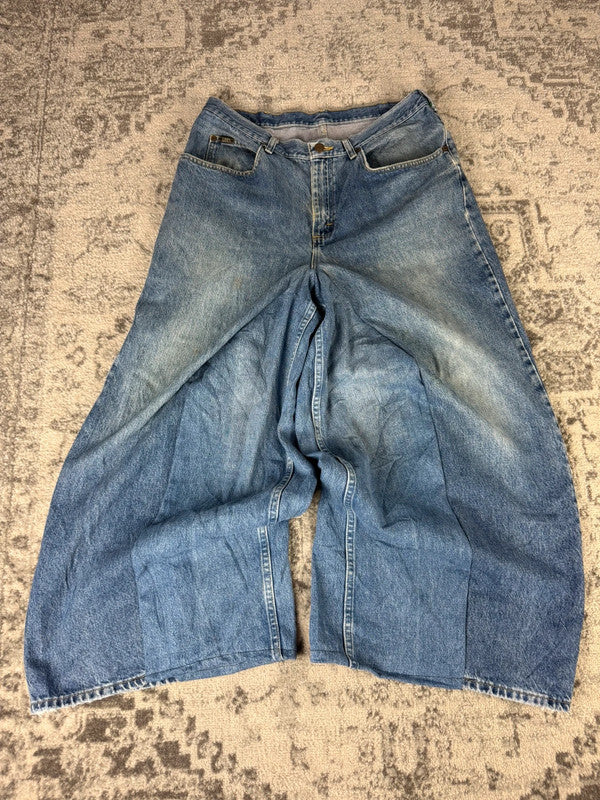Pantalon baggy jean large skater Japanese balloon streetwear JNCO y2k vintage hip-hop 36US n•54
