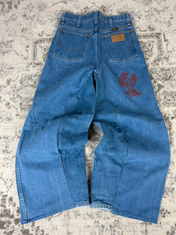 Pantalon baggy jean large skater Japanese balloon streetwear JNCO y2k vintage hip-hop XS n•55