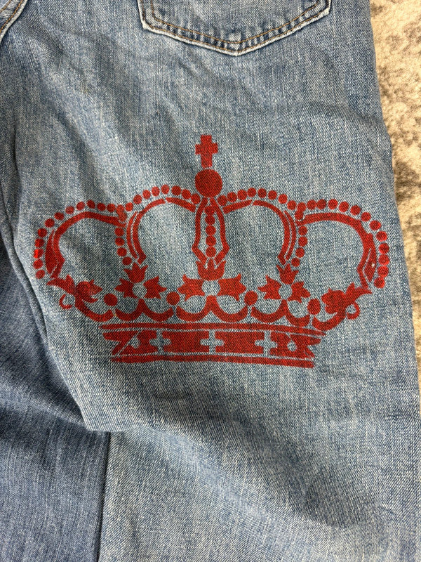 Pantalon baggy jean large skater Japanese balloon streetwear JNCO y2k vintage hip-hop M n•56