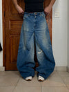 Pantalon baggy jean large skater Japanese balloon streetwear JNCO y2k vintage hip-hop 33US n•57