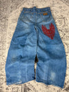Pantalon baggy jean large skater Japanese balloon streetwear JNCO y2k vintage hip-hop 33US n•57