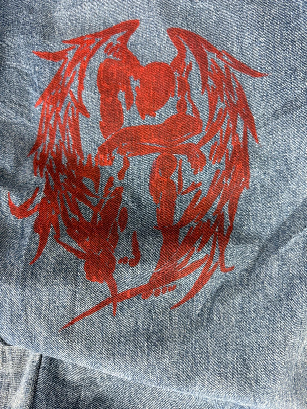 Pantalon baggy jean large skater Japanese balloon streetwear JNCO y2k vintage hip-hop 36US n•58