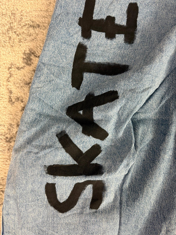 Pantalon baggy jean large skater Japanese balloon streetwear JNCO y2k vintage hip-hop 38US n•67