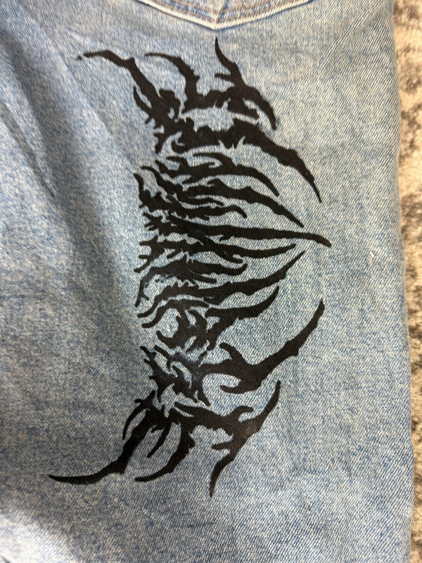 Pantalon baggy jean large skater Japanese balloon streetwear JNCO y2k vintage hip-hop 34US n•68