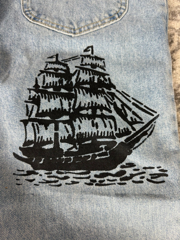 Pantalon baggy jean large skater Japanese balloon streetwear JNCO y2k vintage hip-hop M n•73