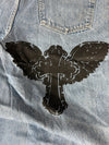 Pantalon baggy jean large skater Japanese balloon streetwear JNCO y2k vintage hip-hop 34US n•75
