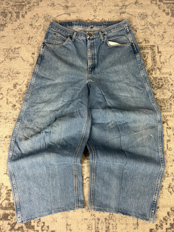 Pantalon baggy jean large skater Japanese balloon streetwear JNCO y2k vintage hip-hop 34US n•75