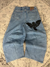 Pantalon baggy jean large skater Japanese balloon streetwear JNCO y2k vintage hip-hop 34US n•75