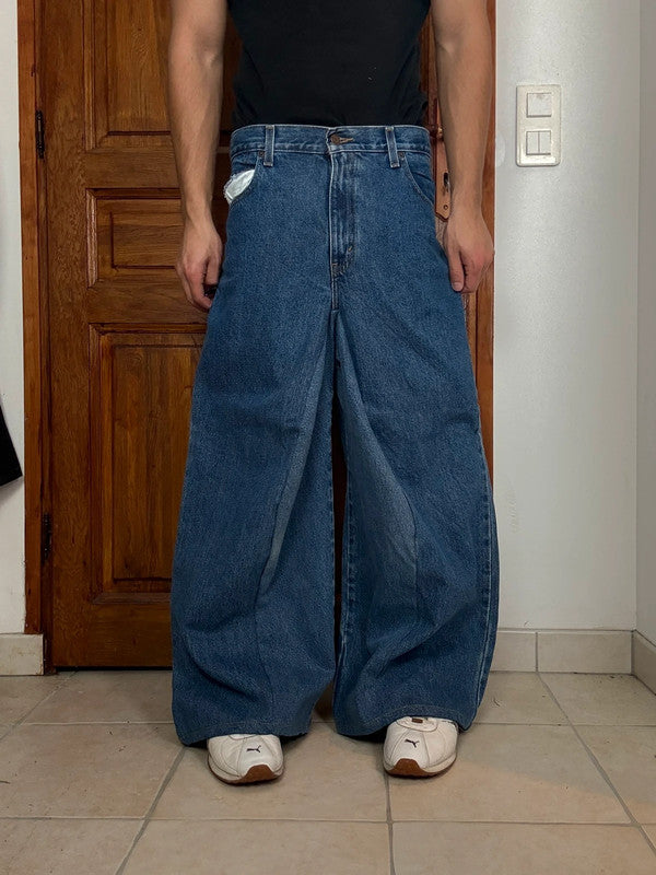 Pantalon baggy jean large skater Japanese balloon streetwear JNCO y2k vintage hip-hop M n•33