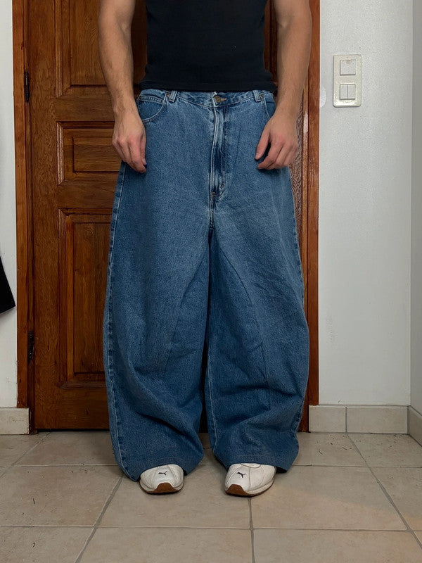 Pantalon baggy jean large skater Japanese balloon streetwear JNCO y2k vintage hip-hop M n•76