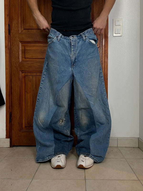 Pantalon baggy jean large skater Japanese balloon streetwear JNCO y2k vintage hip-hop 38US n•78