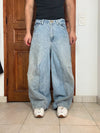 Pantalon baggy jean large skater Japanese balloon streetwear JNCO y2k vintage hip-hop 33US n•79