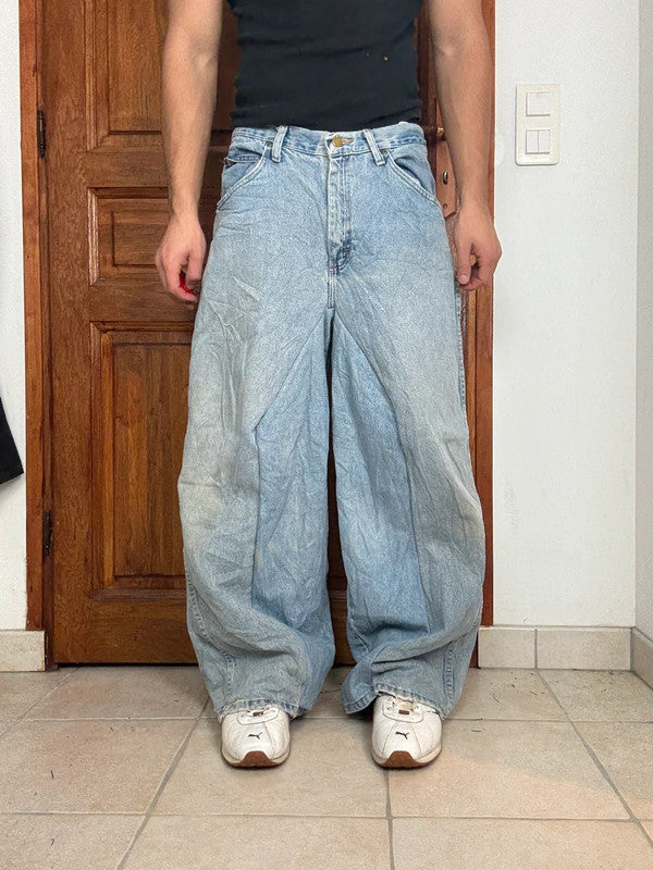 Pantalon baggy jean large skater Japanese balloon streetwear JNCO y2k vintage hip-hop 33US n•79