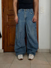 Pantalon baggy jean large skater Japanese balloon streetwear JNCO y2k vintage hip-hop 32US n•80