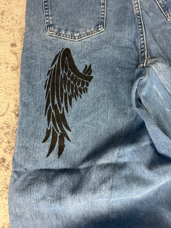 Pantalon baggy jean large skater Japanese balloon streetwear JNCO y2k vintage hip-hop 36US n•81