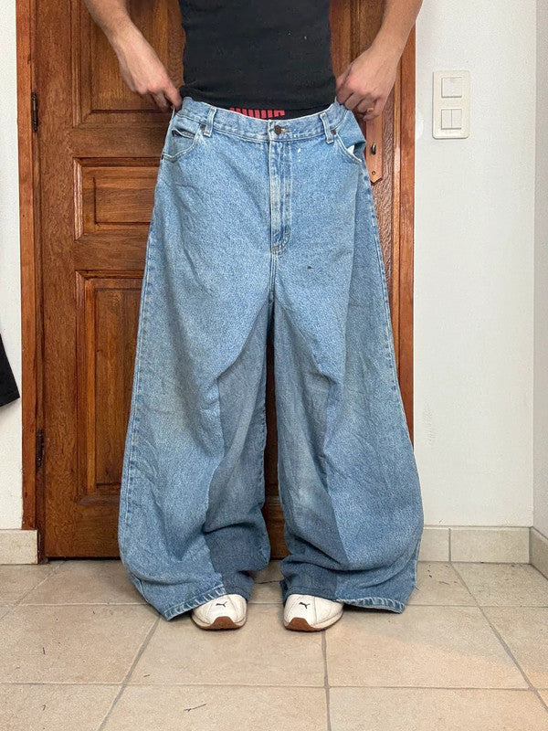 Pantalon baggy jean large skater Japanese balloon streetwear JNCO y2k vintage hip-hop 42US n•82