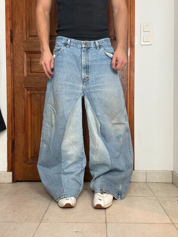 Pantalon baggy jean large skater Japanese balloon streetwear JNCO y2k vintage hip-hop L n•83