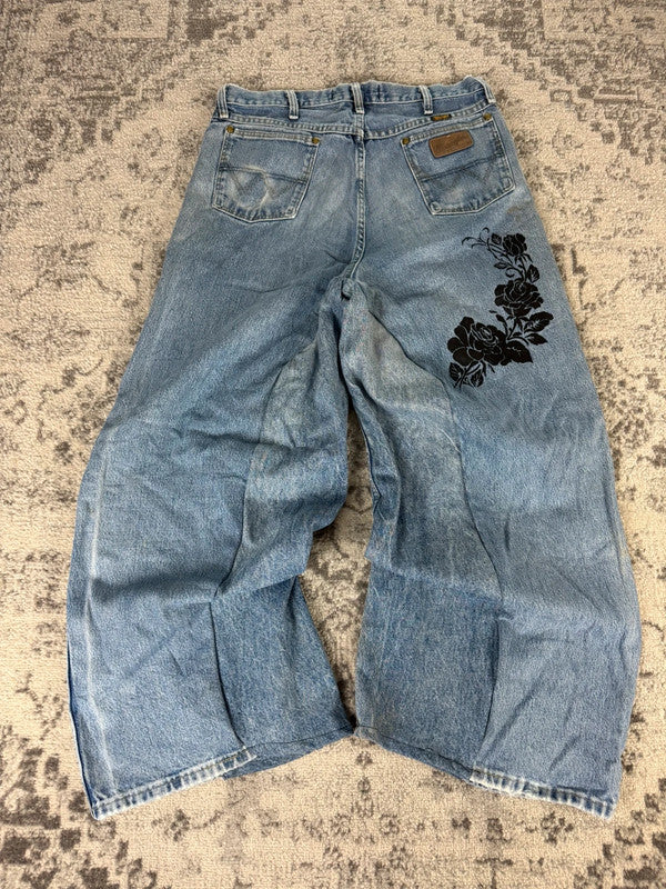 Pantalon baggy jean large skater Japanese balloon streetwear JNCO y2k vintage hip-hop 34US n•84