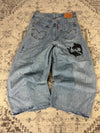 Pantalon baggy jean large skater Japanese balloon streetwear JNCO y2k vintage hip-hop 33US n•85