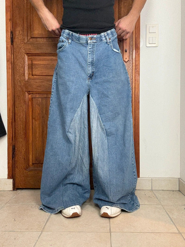 Pantalon baggy jean large skater Japanese balloon streetwear JNCO y2k vintage hip-hop 36US n•86