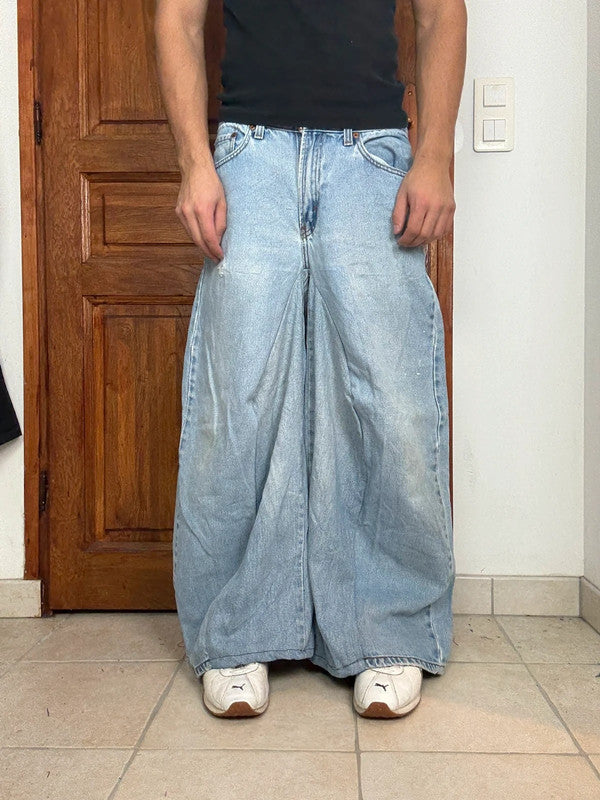 Pantalon baggy jean large skater Japanese balloon streetwear JNCO y2k vintage hip-hop 32US n•87