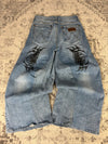 Pantalon baggy jean large skater Japanese balloon streetwear JNCO y2k vintage hip-hop 33US n•89